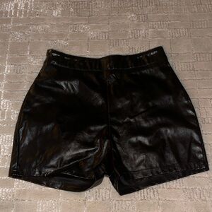 SHEIN Black Faux Leather Waistband
